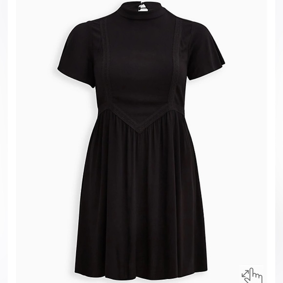 NWT Torrid Mock Neck Black Dress - Picture 5 of 8